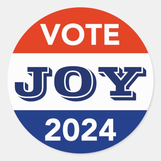 Vote Joy 2024 Harris Walz Ronde Sticker (Voorkant)