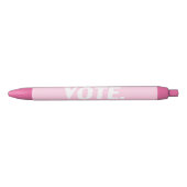 "vote" - lichtroze wit zwarte inkt pen (Voorkant)