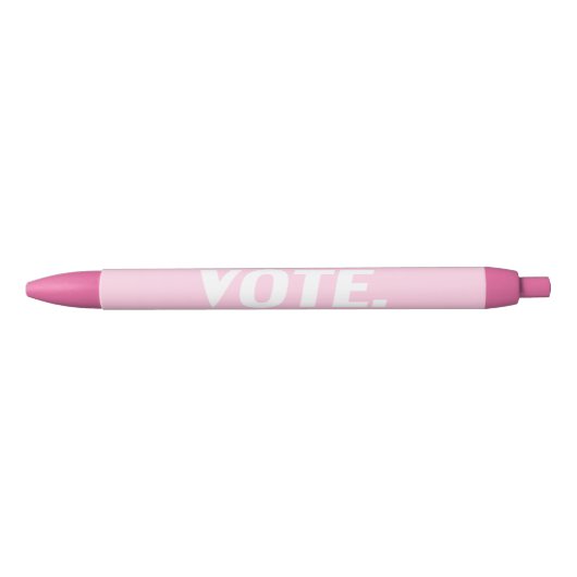 "vote" - lichtroze wit zwarte inkt pen (Voorkant)