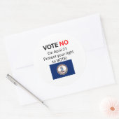 Vote NO on VA Redistricting  Ronde Sticker (Envelop)