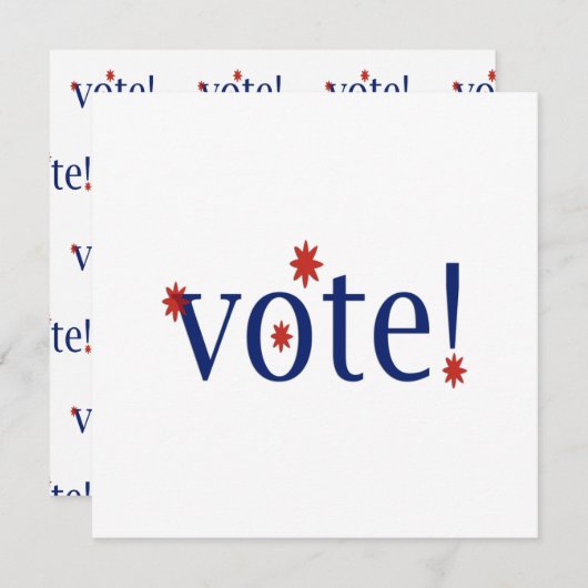 Vote Note Card Notitiekaartje (Voorkant / Achterkant)