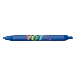 "vote" - Pride regenboog kleuren lgbtq blauw Zwarte Inkt Pen
