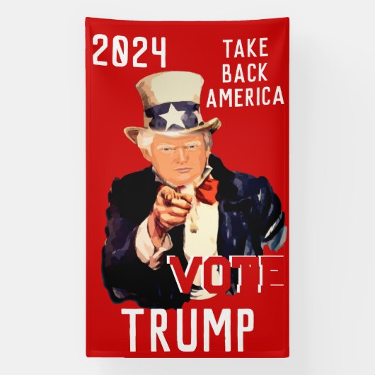 Vote Trump 2024 Take Back America Spandoek (Verticaal)