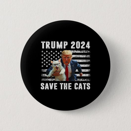 Vote Trump 2025 Funny Save The Cats Ronde Button 5,7 Cm (Voorkant)