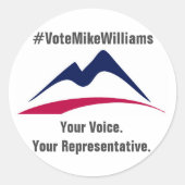 #VoteMikeWilliams 20 Pak Stickers (Voorkant)