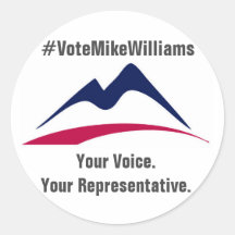 #VoteMikeWilliams 20 Pak Stickers