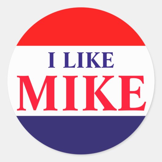 #VoteMikeWilliams 20ct Stickers "Ik hou van Mike" (Voorkant)