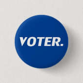 "Voter" blauw wit - Ronde Button 3,2 Cm (Voorkant)