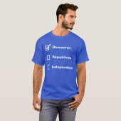 Voter Democrat Republican Independent Check Mark T-shirt (Voorkant volledig)