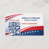 Voter Election Campaign Photo QR Code Visitekaartje (Achterkant)