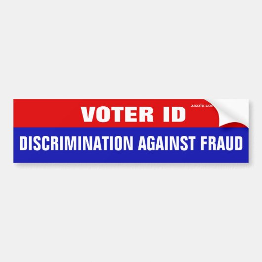 Voter ID Is Discrimination Against Fraud Bumpersticker (Voorkant)