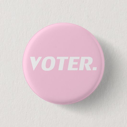 "Voter" lichtroze wit Ronde Button 3,2 Cm (Voorkant)