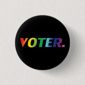 "Voter" Pride lgbtq lgbt kleuren - Ronde Button 3,2 Cm (Voorkant)