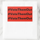 #VoteThemOut witte tekst op rood politiek Rechthoekige Sticker (Tas)