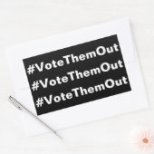 #VoteThemOut Witte tekst over zwarte politiek Rechthoekige Sticker (Envelop)