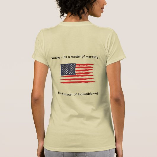 Voting!  Its a matter of morality t-shirt (Achterkant)