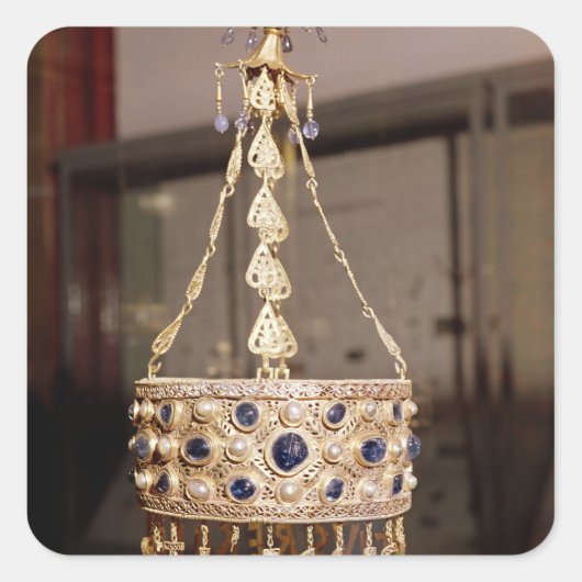 Votive crown of King Recesvinth Vierkante Sticker (Voorkant)