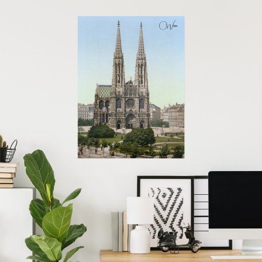 Votivkirche in Wenen (1900) Poster (Thuiskantoor)