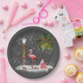 Votos de Natal de Flamingo Papieren Bordje (Feest)