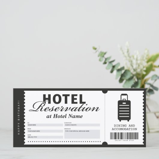 Voucher-certificaat voor verblijf in hotel (Staand voorkant)