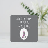 Voucher voor merkidentiteit van exclusieve kapsalo (Staand voorkant)