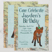 VOUDIGE EN VOGELGROOTTE VERKRIJGBAAR BIRTHDAY-INVI KAART (Voorkant / Achterkant)