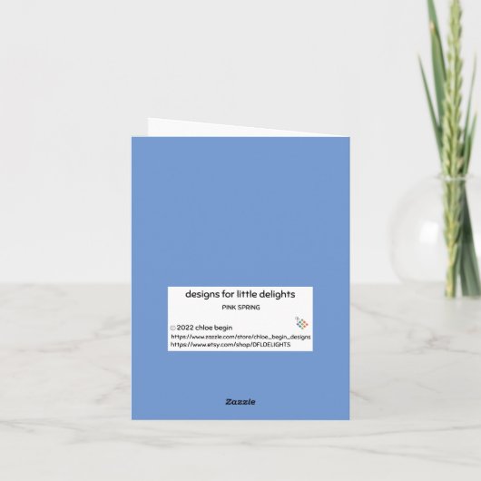 VOUDIGE NOTECARD - PINKSPRING BEDANKKAART (Achterkant)