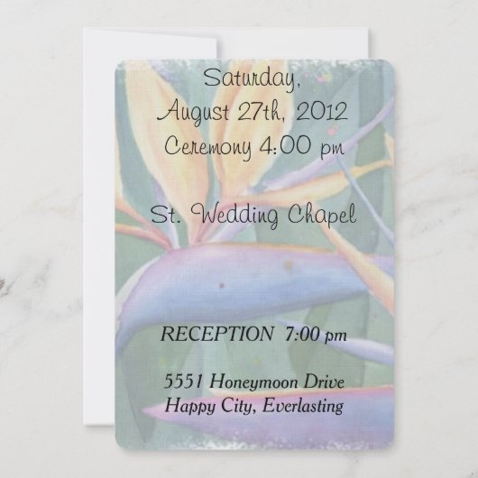 VOUDIGE  WEDDINVITATIE KAART (Achterkant)