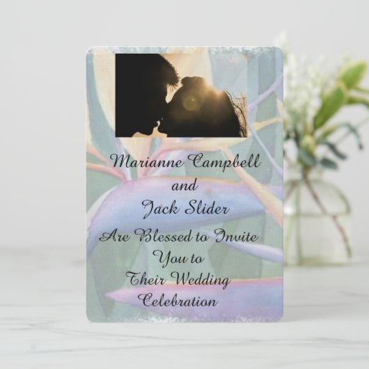 VOUDIGE  WEDDINVITATIE KAART (Staand voorkant)