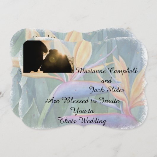 VOUDIGE  WEDDINVITATIE KAART (Voorkant / Achterkant)