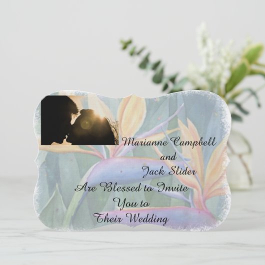 VOUDIGE  WEDDINVITATIE KAART (Staand voorkant)
