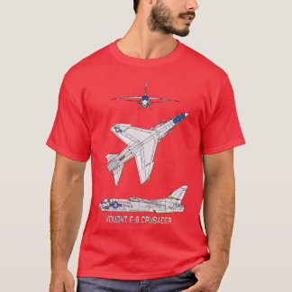 Vought F8 Crusader Amerikaans Jet Plane Diagram Gi T-shirt