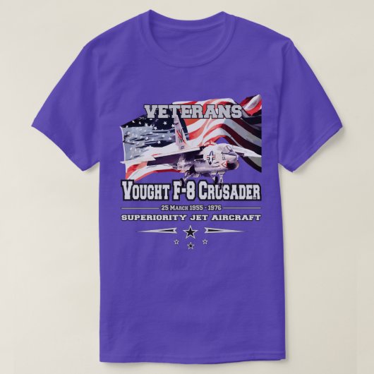 Vought F8 Crusader luchtsuperioriteit jet vliegtui T-shirt (Design voorkant)