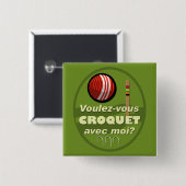 Voulez-beugel avec moi? vierkante button 5,1 cm (Voorkant /achterkant)