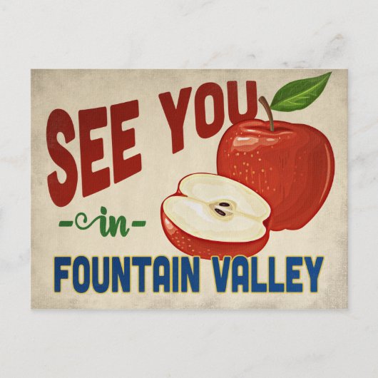 Vountain Valley California Apple - Vintage Travel Briefkaart (Voorkant)