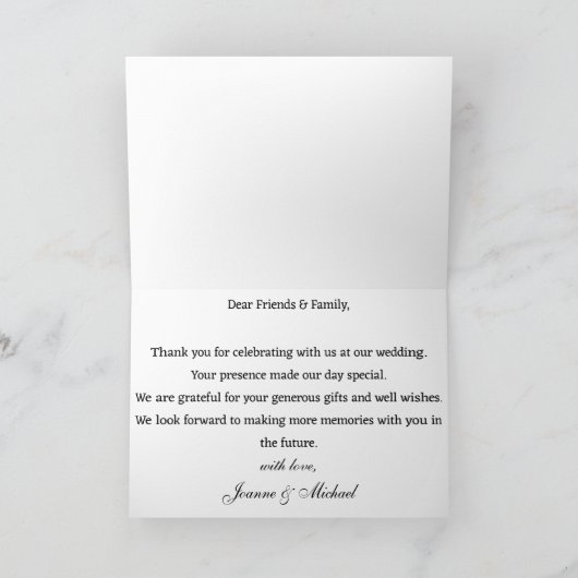 Vouw Dankkaart Bedankkaart (Binnen)