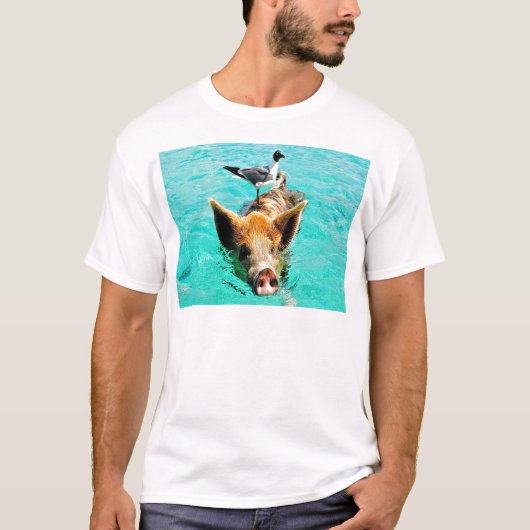 Vouw de staniel cay-zwembad van de varkensmeeuw sa t-shirt (Voorkant)