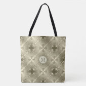 vouw floral golden seamless patroon.monogram. tote bag (Voorkant)