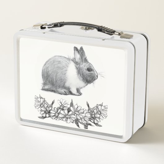 Vouw het konijn af. Monochrome zwart potlood (Achterkant)