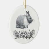 Vouw het konijn af. Monochrome zwart potlood Keramisch Ornament (Rechts)
