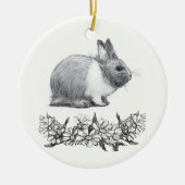 Vouw het konijn af. Monochrome zwart potlood Keramisch Ornament (Voorkant)