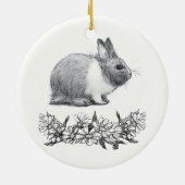 Vouw het konijn af. Monochrome zwart potlood Keramisch Ornament (Achterkant)