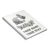 Vouw het konijn af. Monochrome zwart potlood Notitieboek (Rechterzijde)