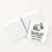 Vouw het konijn af. Monochrome zwart potlood Notitieboek (Binnen)