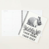 Vouw het konijn af. Monochrome zwart potlood Planner (Display)