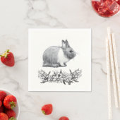 Vouw het konijn af. Monochrome zwart potlood Servet (Insitu)