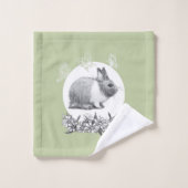 Vouw het konijn af. Potlood tekening Bad Handdoek (Wasdoekje)