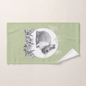 Vouw het konijn af. Potlood tekening Bad Handdoek (Handdoek)