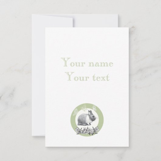 Vouw het konijn af. Potlood tekening Bedankkaart (Achterkant)