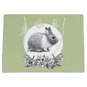 Vouw het konijn af. Potlood tekening Groot Cadeauzakje (Voorkant)